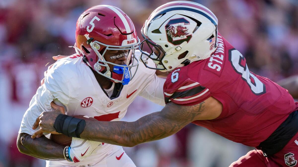 Alabama avoids upset: No. 4 Crimson Tide rally to escape South Carolina