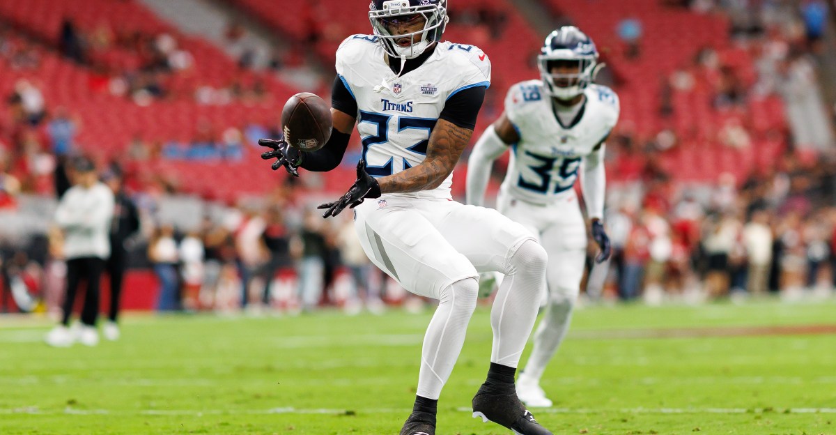 JC Latham returns to practice for the Titans