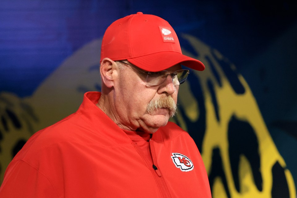 Head coach Andy Reid of the Kansas City Chiefs walks out of the tunnel before the game against the Jacksonville Jaguars at EverBank Stadium