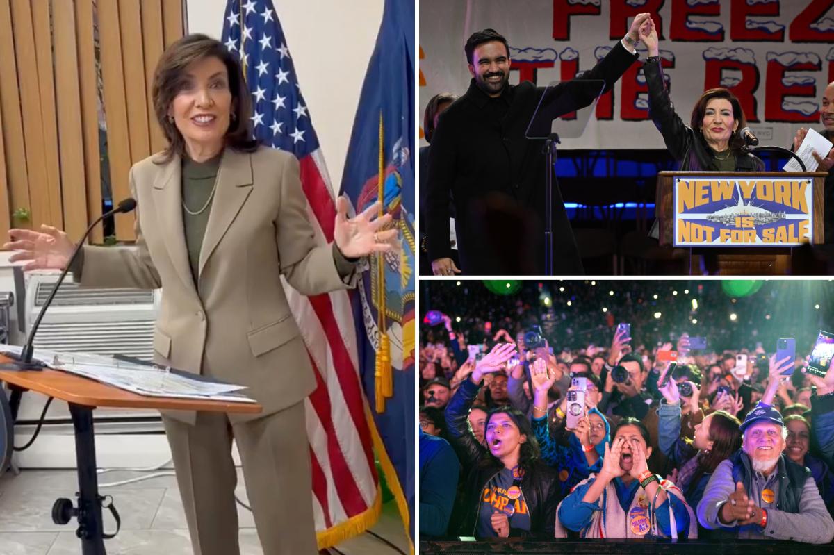 Kathy Hochul oddly drags Buffalo Bills into 'tax the rich' chant that overwhelmed her appearance at Zohran Mamdani rally