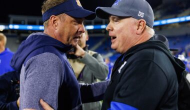 Mark Stoops and Hugh Freeze ranked as the top 2 college football head coaches on the hot seat