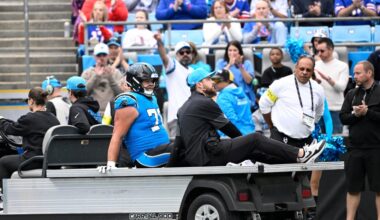 Multiple offensive linemen not available for Panthers Wednesday practice