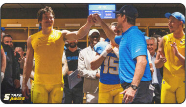 Why Jim Harbaugh Was Still in Awe of Justin Herbert After Week 6 Win Over Miami