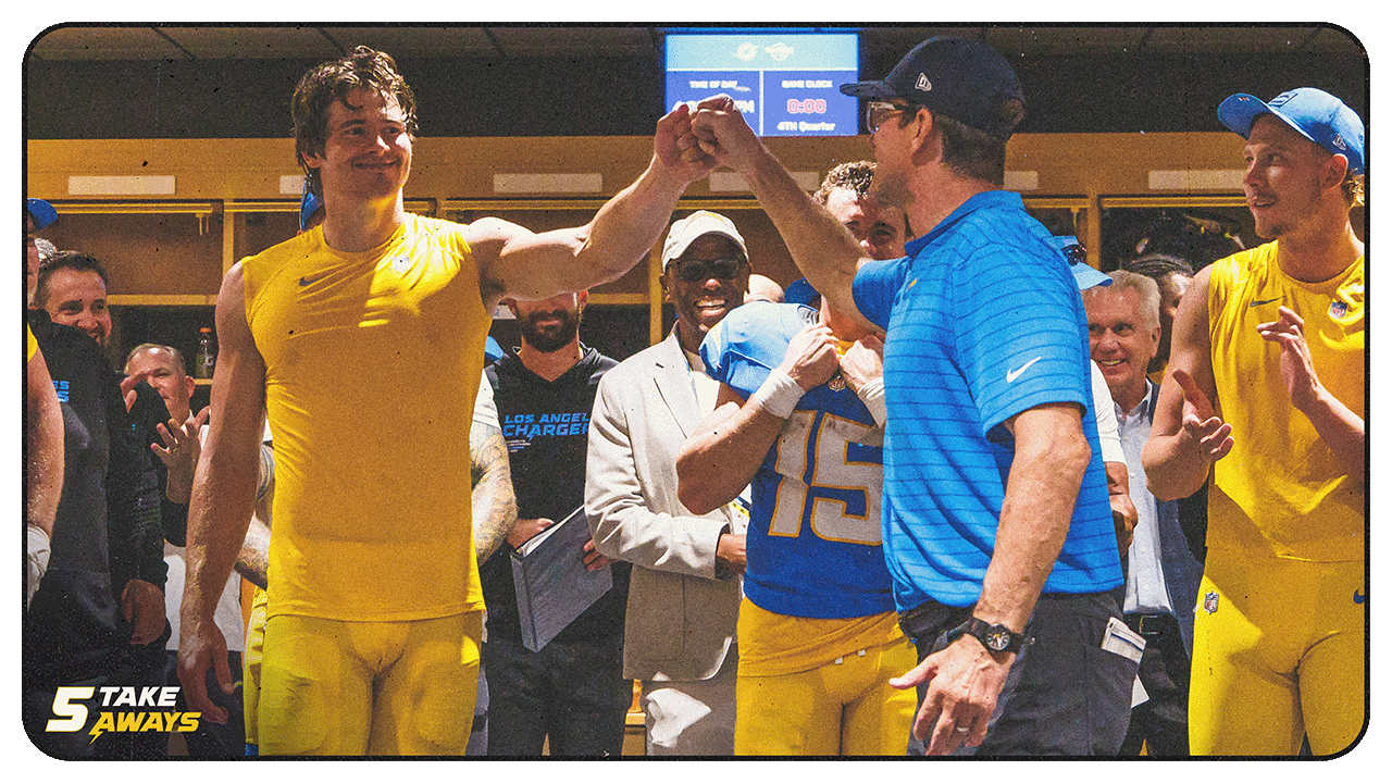 Why Jim Harbaugh Was Still in Awe of Justin Herbert After Week 6 Win Over Miami