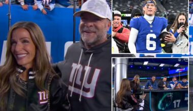 Jaxson Dart's mom gets 'emotional' in interview after thrilling Giants win