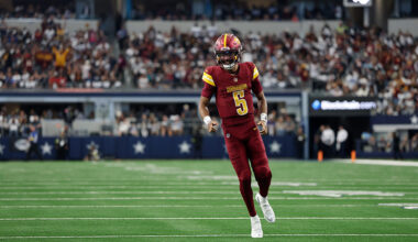 Jayden Daniels QB Washington Commanders hamstring next Seattle Seahawks opponent...