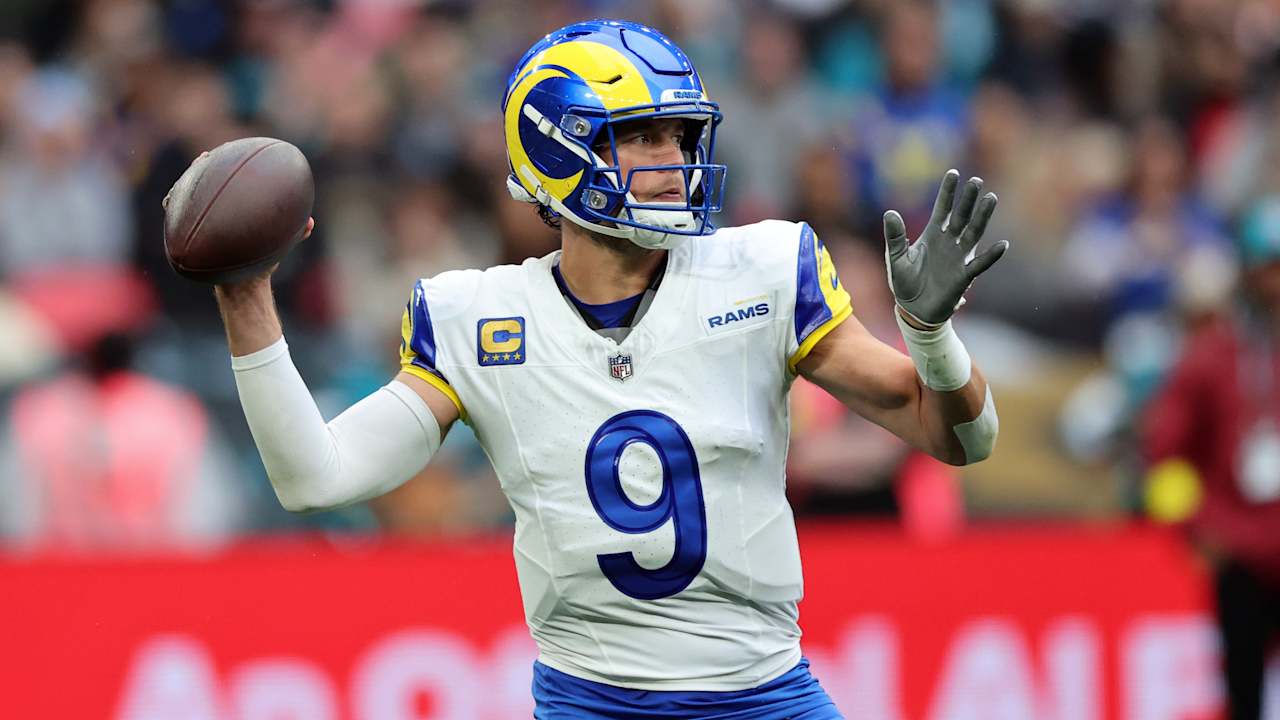 Rams' Matthew Stafford throws five TD passes in London rout of Jags: 'Do I get a sword or something?'