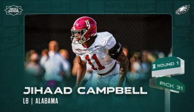 Eagles select LB Jihaad Campbell with the No. 31 pick in the 2025 NFL Draft