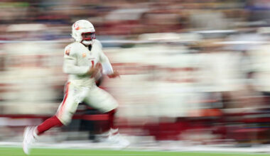 Kyler Murray #1 of the Arizona Cardinals scrambles with the football during third quarter of the NF...