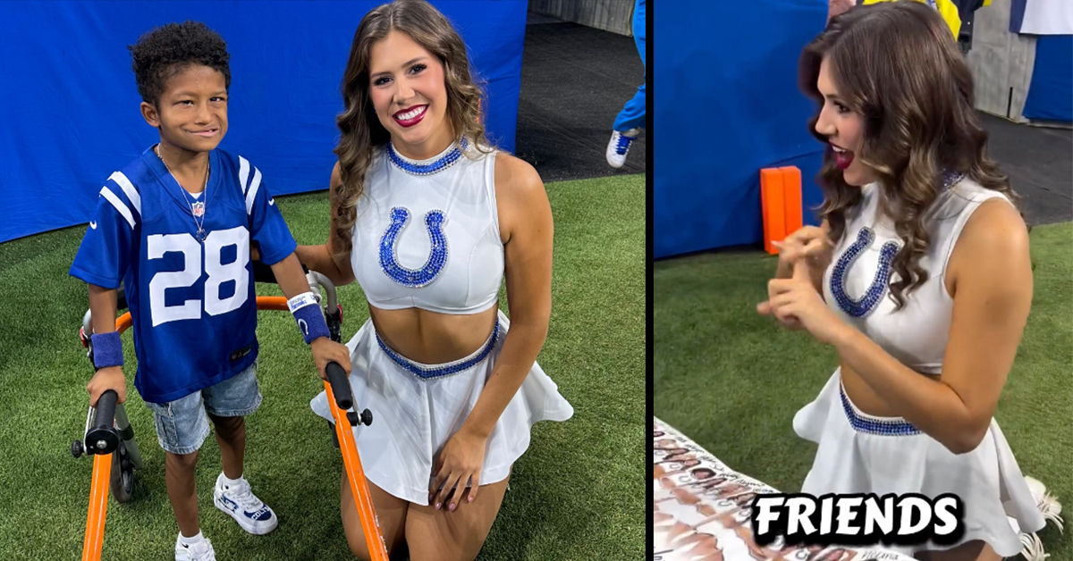 Colts Cheerleader Takes Time to Communicate with Deaf Fan Through ASL