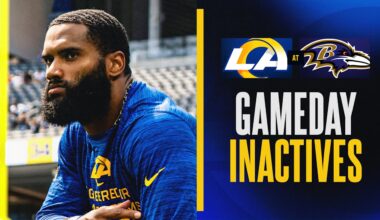 Wide receiver Tutu Atwell, inside linebacker Omar Speights and offensive lineman Rob Havenstein among Rams' inactives for Week 6 at Ravens