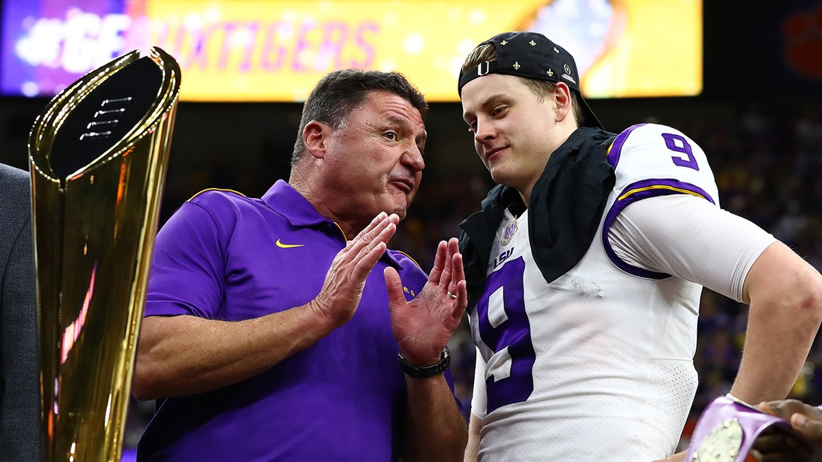 Ed Orgeron and Joe Burrow
