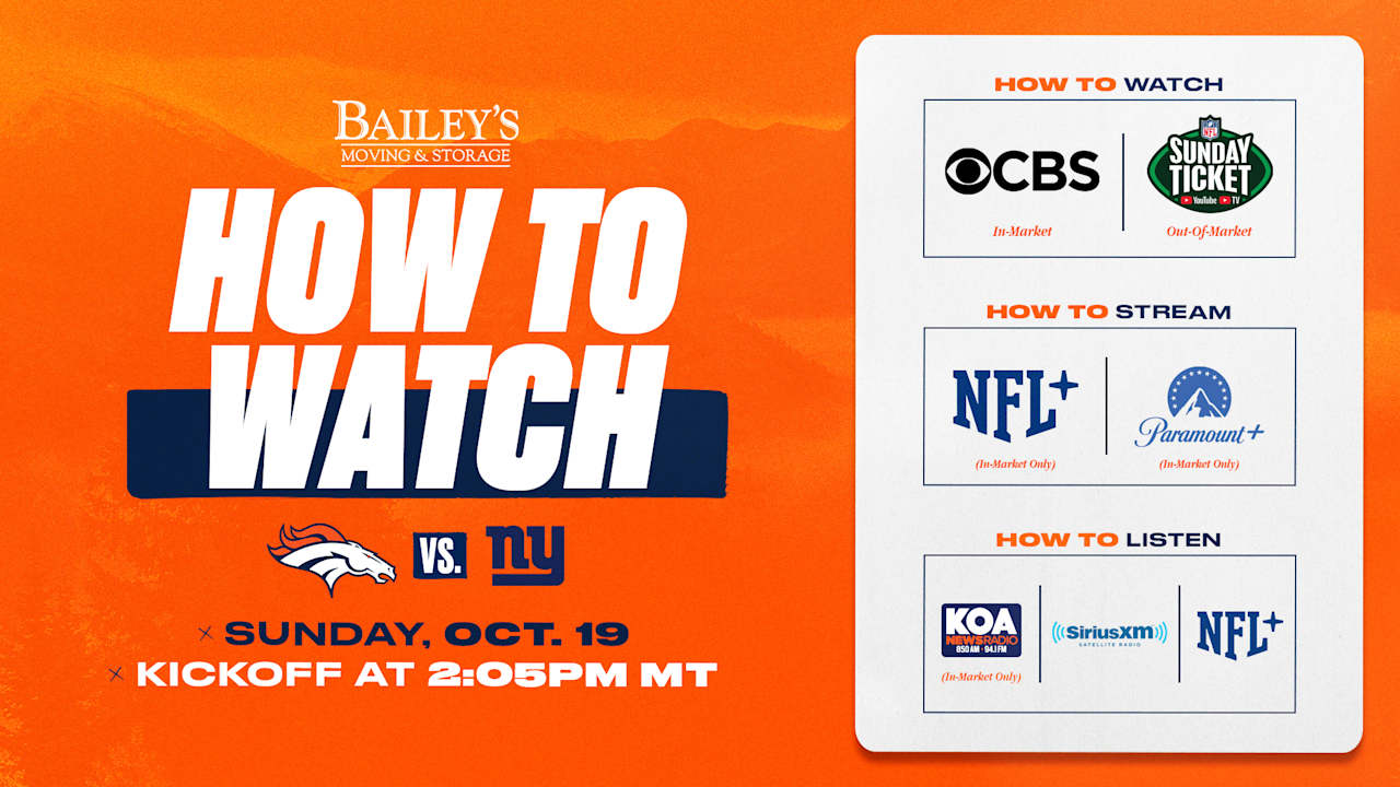 How to Watch: Broncos vs. Giants