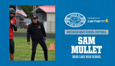 Sam Mullet of Beak Lake High School Named the Detroit Lions High School Football Coach of the Week