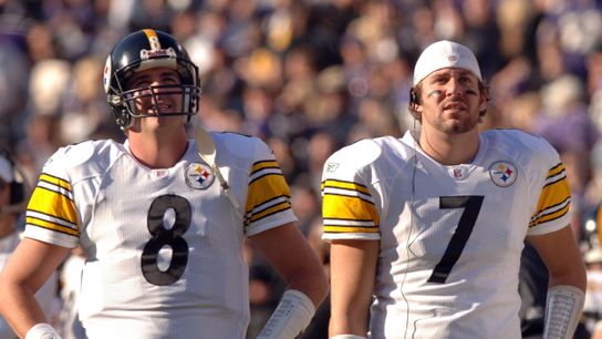 Steelers retired quarterbacks Ben Roethlisberger and Tommy Maddox Steelers retired quarterbacks Ben Roethlisberger and Tommy Maddox