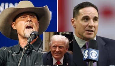 Mark Lamb, Jay Feely and Donald Trump (Getty Images photos)...