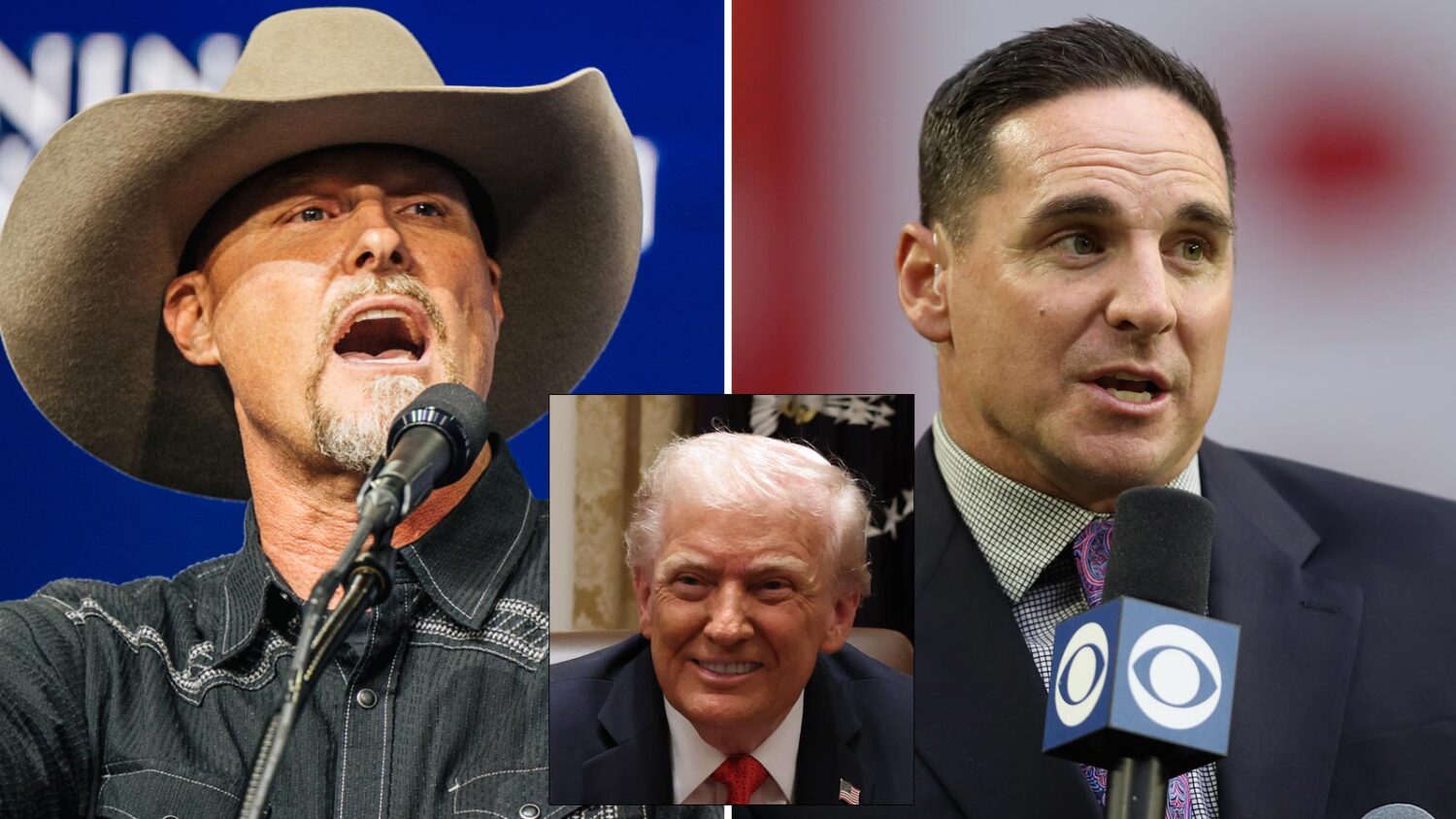 Mark Lamb, Jay Feely and Donald Trump (Getty Images photos)...