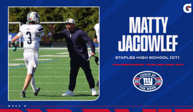 Giants name Staples' Matty Jacowleff Coach of the Week