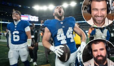 Why the Kelce brothers are digging Giants' Jaxson Dart, Cam Skattebo