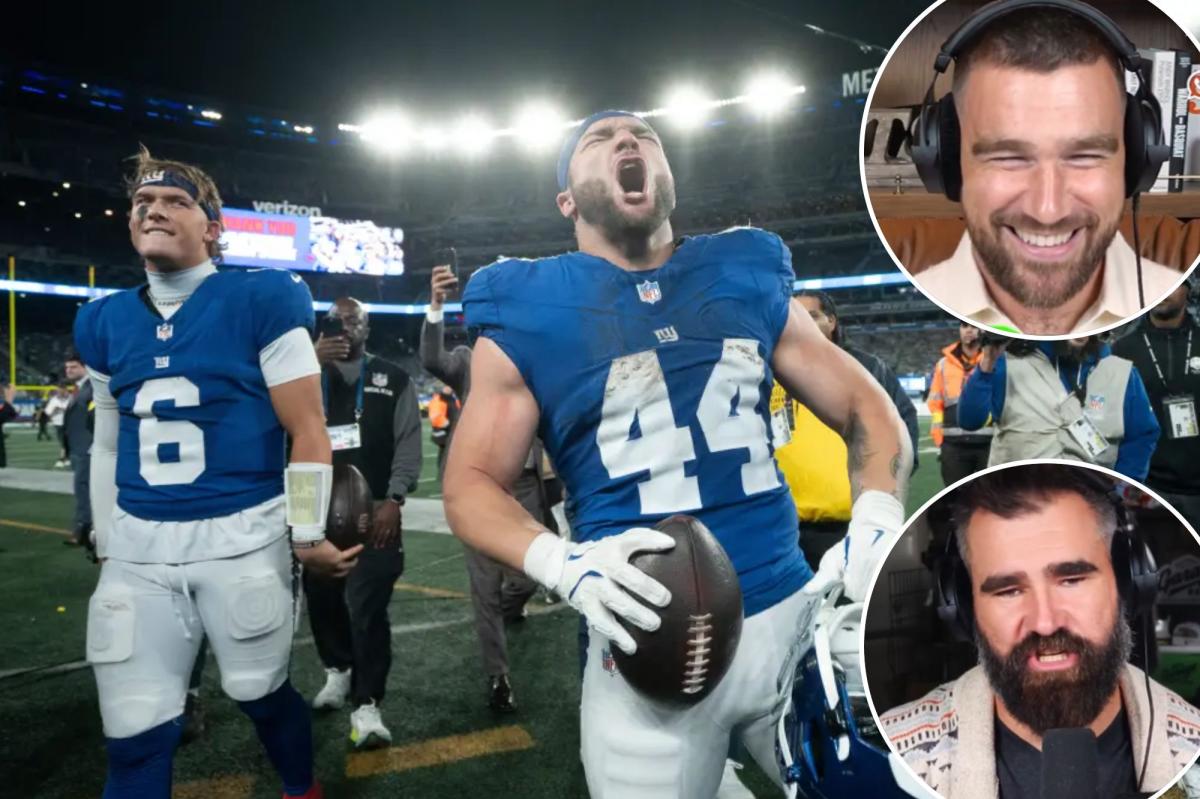 Why the Kelce brothers are digging Giants' Jaxson Dart, Cam Skattebo