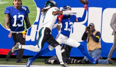 Jalin Hyatt a healthy scratch in Giants' rematch vs. Eagles