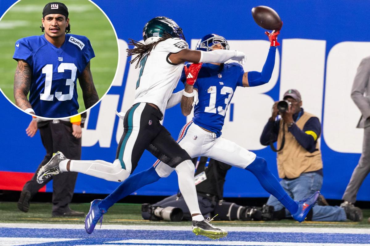 Jalin Hyatt a healthy scratch in Giants' rematch vs. Eagles