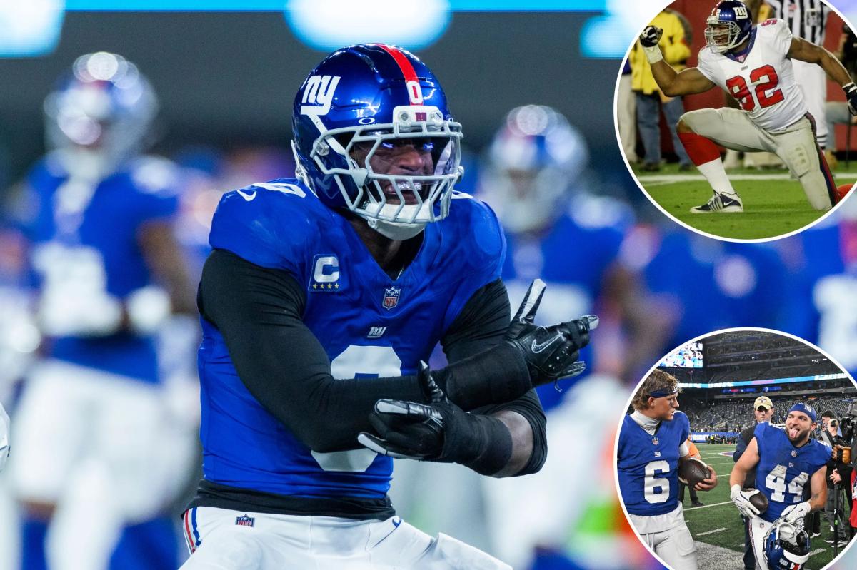 Brian Burns opens up on early chase of iconic Giants record, 'psycho' Cam Skattebo's influence