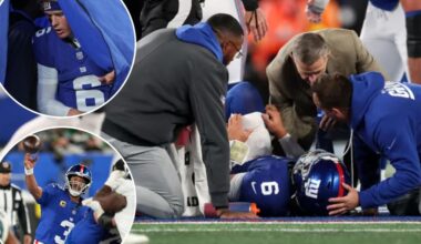 Giants survive another Jaxson Dart injury scare after Russell Wilson's brief appearance