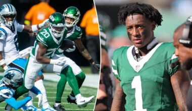 Jets leave Week 7 with injuries to Sauce Gardner, Breece Hall