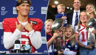 Eli Manning's son dressed up as Jaxson Dart for Halloween