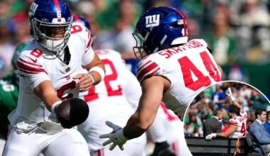 Jaxson Dart posts heartfelt message to Cam Skattebo after injury in Giants loss