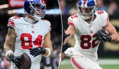 Giants leaning much heavier on tight ends without Malik Nabers