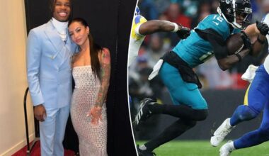 Travis Hunter's wife reacts to Jaguars rookie's first NFL touchdown