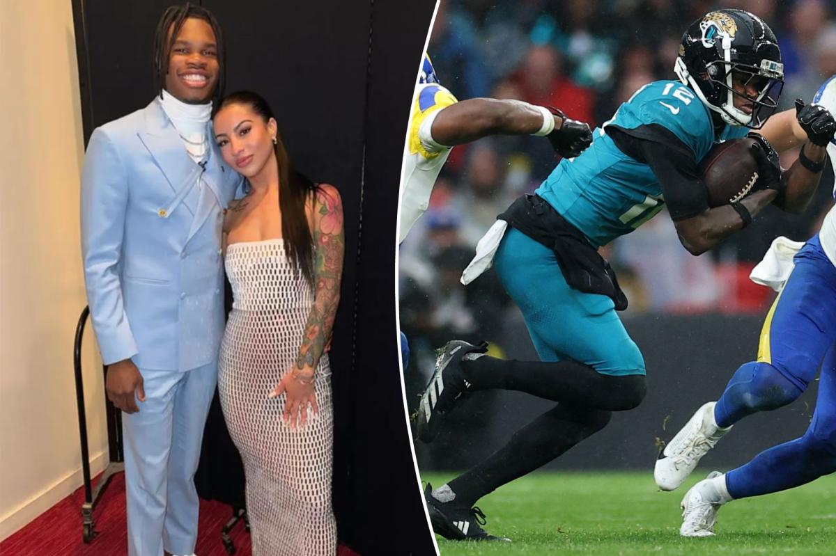 Travis Hunter's wife reacts to Jaguars rookie's first NFL touchdown