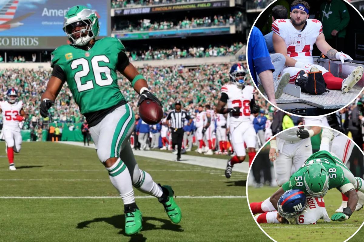 Giants dominated by Eagles in rematch after Cam Skattebo injury