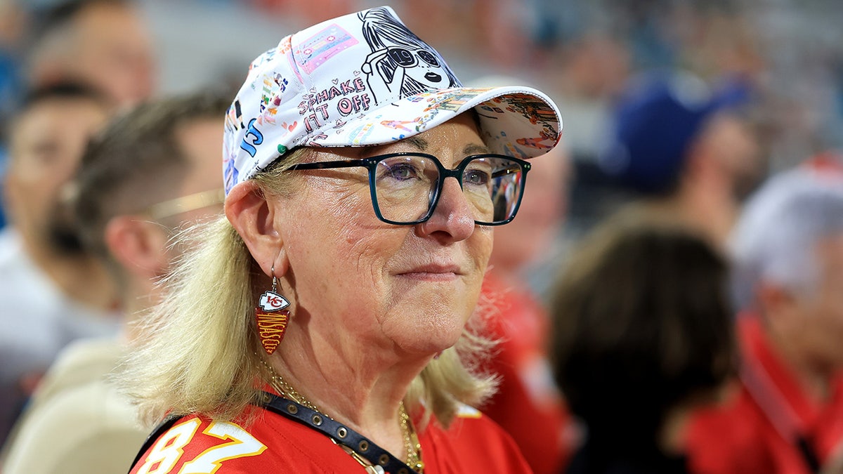 Donna Kelce looks on