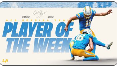 Cameron Dicker Earns AFC Special Teams Player of the Week Honors for Week 6