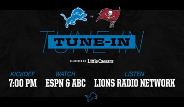 Lions vs. Buccaneers: How to watch, listen and follow - Detroit Lions