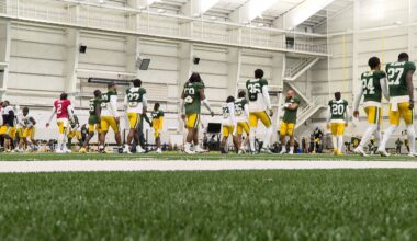 Packers practicing in Don Hutson Center
