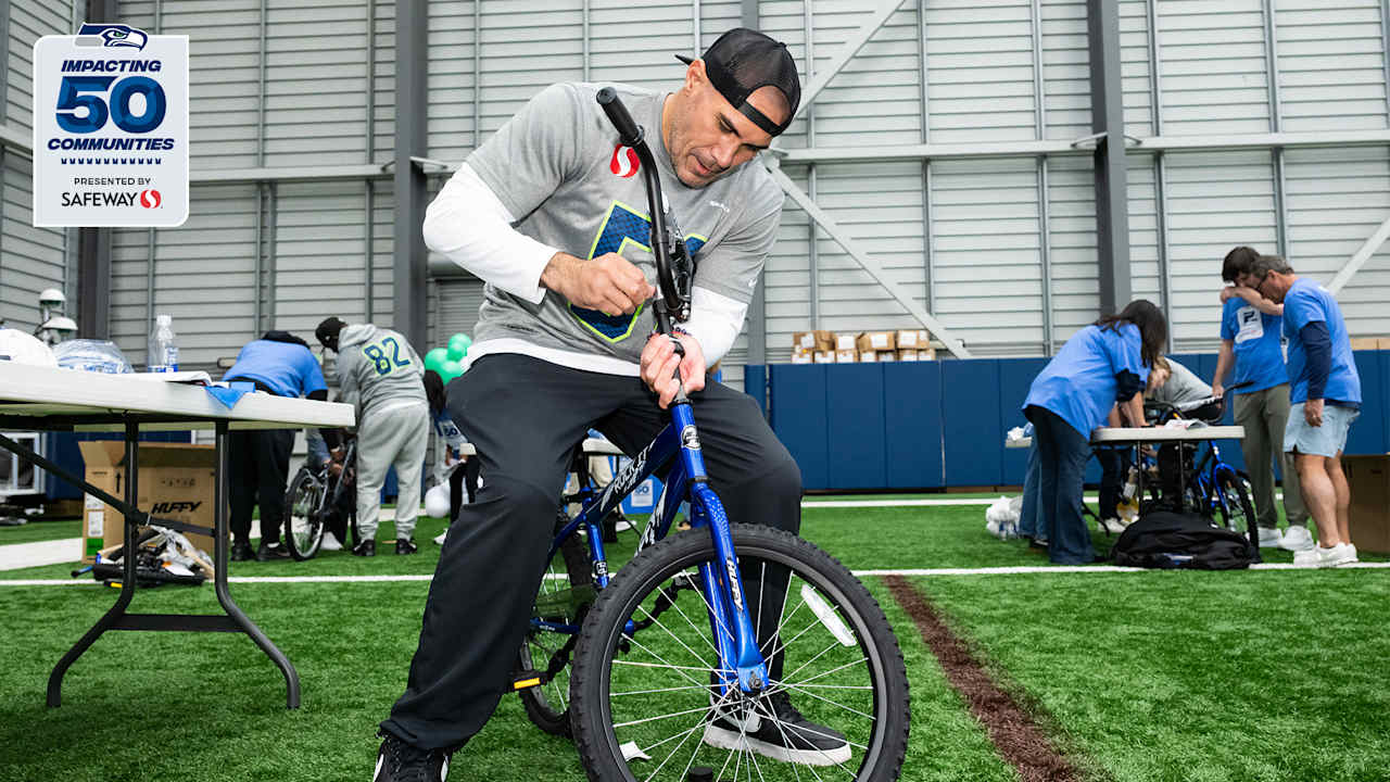 Seahawks Legends Help With Bike Build For Impacting 50 Communities Initiative