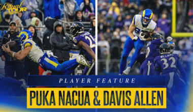 Rams wide receiver Puka Nacua and tight end Davis Allen's performances at Baltimore in 2023 produced highlight-worthy moments, confidence-building results