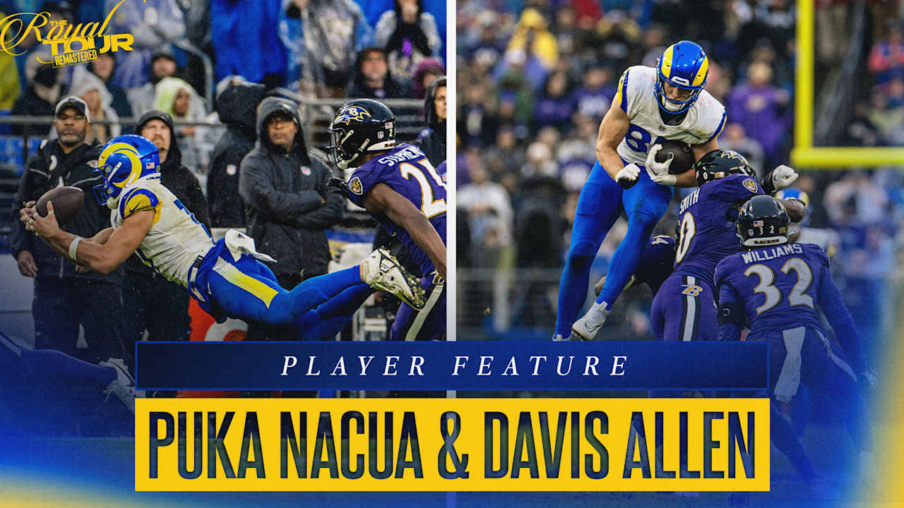 Rams wide receiver Puka Nacua and tight end Davis Allen's performances at Baltimore in 2023 produced highlight-worthy moments, confidence-building results