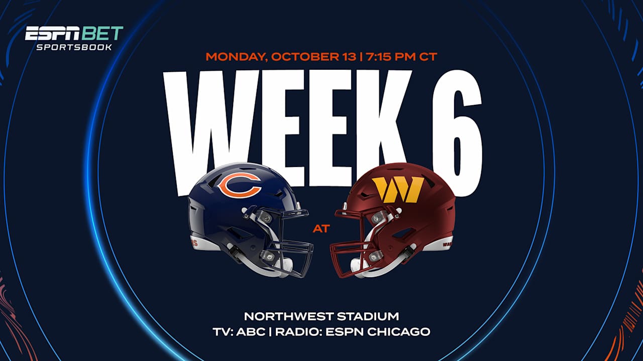 Chicago Bears at Washington Commanders 2025 Week 6 Monday Night Football