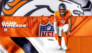 Broncos to wear Sunset Orange jerseys, Summit White pants for Week 7 game vs. Giants