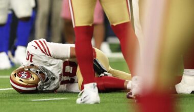 Mac Jones returns after 49ers QB appears to hurt his left knee against Rams