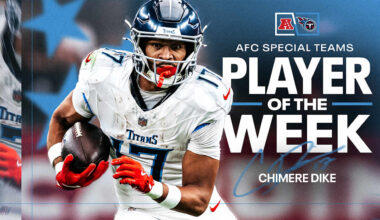 Titans Returner Chimere Dike Named AFC Special Teams Player of the Week
