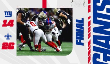 Giants fall to Saints, 26-14