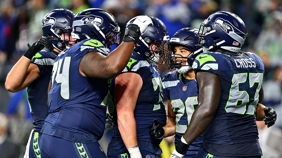 Seattle Seahawks Zach Charbonnet...