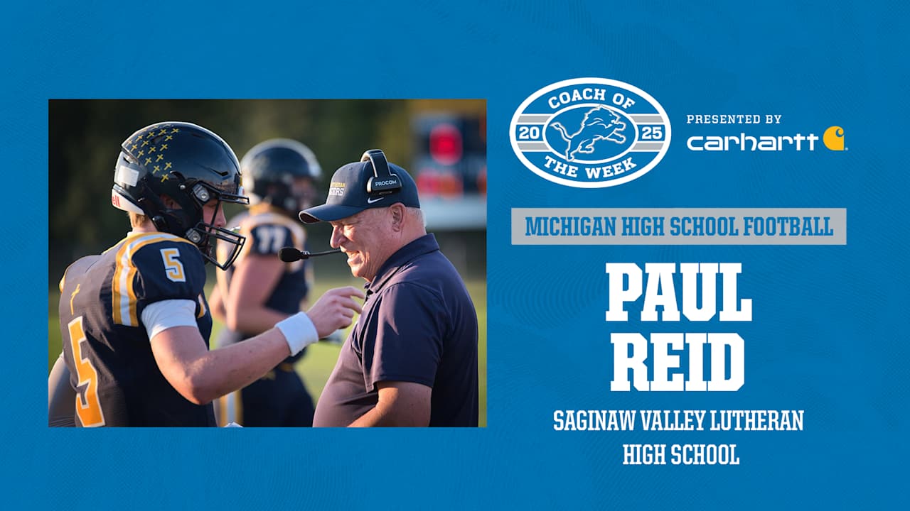 Paul Reid of Saginaw Valley Lutheran High School Named the Detroit Lions High School Football Coach of the Week