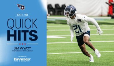 Quick Hits After Wednesday's Titans Practice 